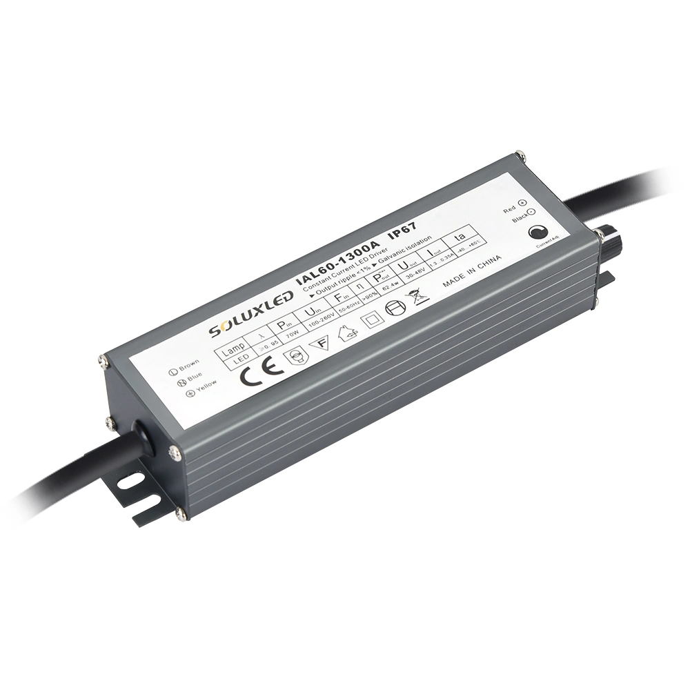 60W 350-1300mA Current Adjustable LED Driver with a Knob Dimmer for Grow Light